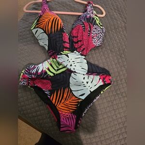 Tropical Print One-Piece Swimsuit